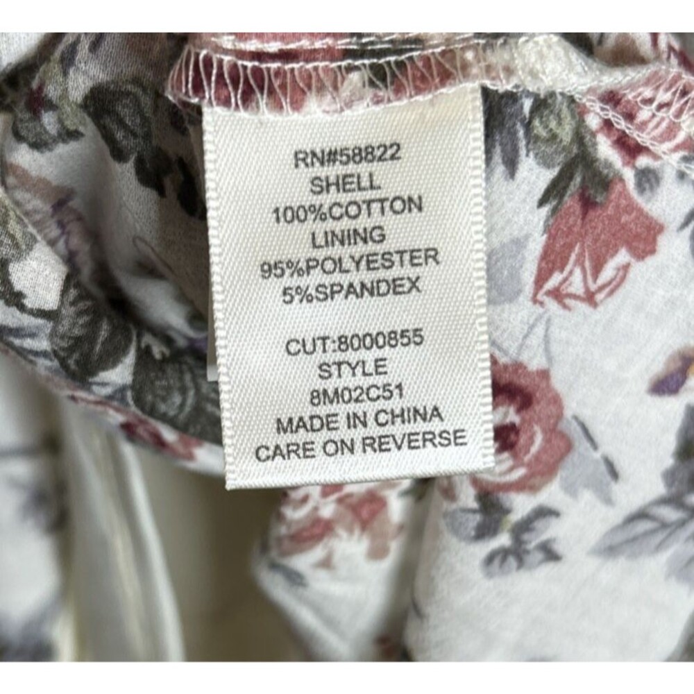 Max Studio Dress Size L Floral Romantic Cottagecore Ruffle Hem Knee Length - Picture 7 of 9